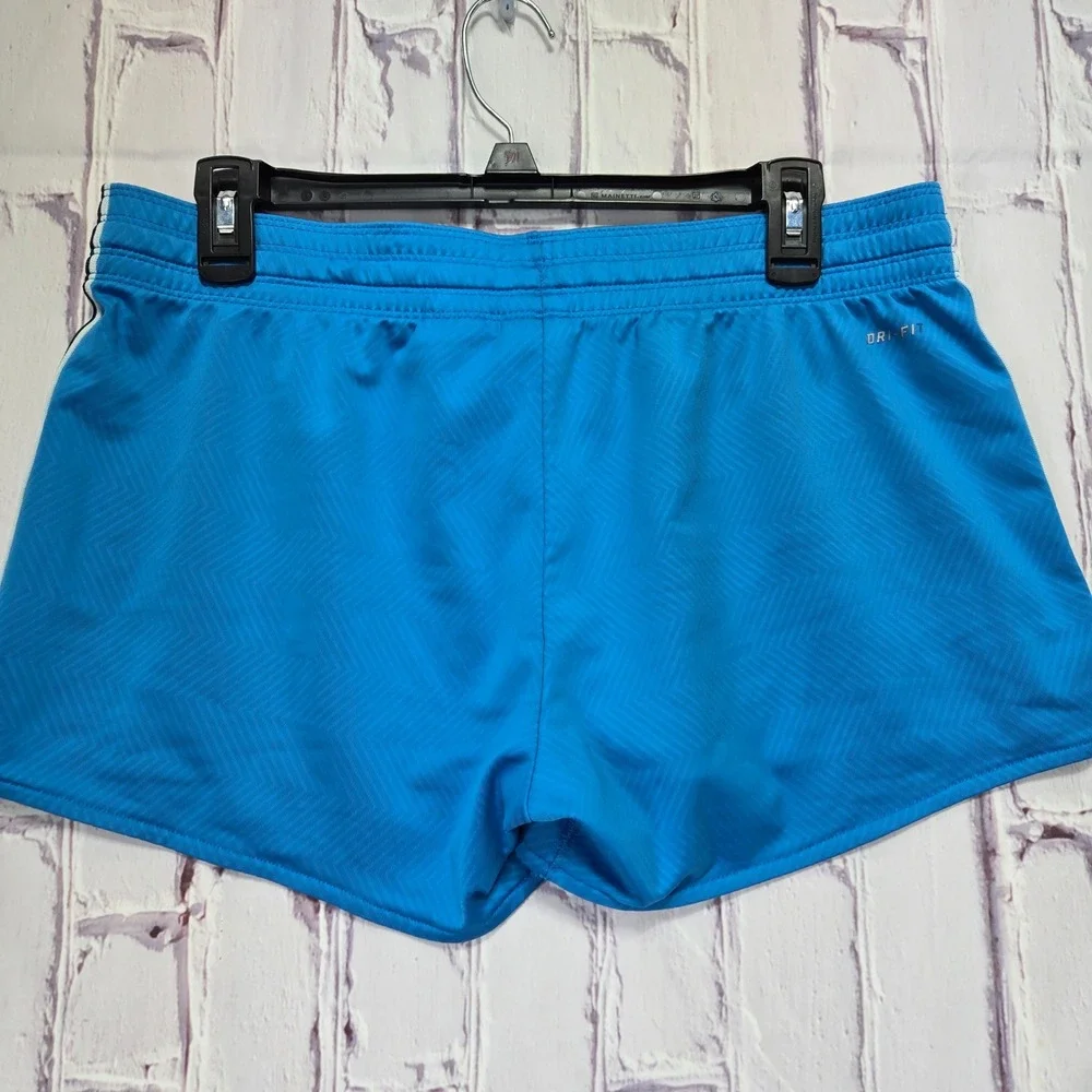 Nike‎ Dri-FIT Womens Blue Chevron Textured Athletic Running Shorts Size M